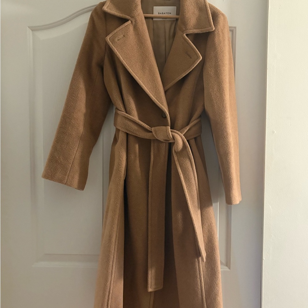 Babaton Camel Wool Coat